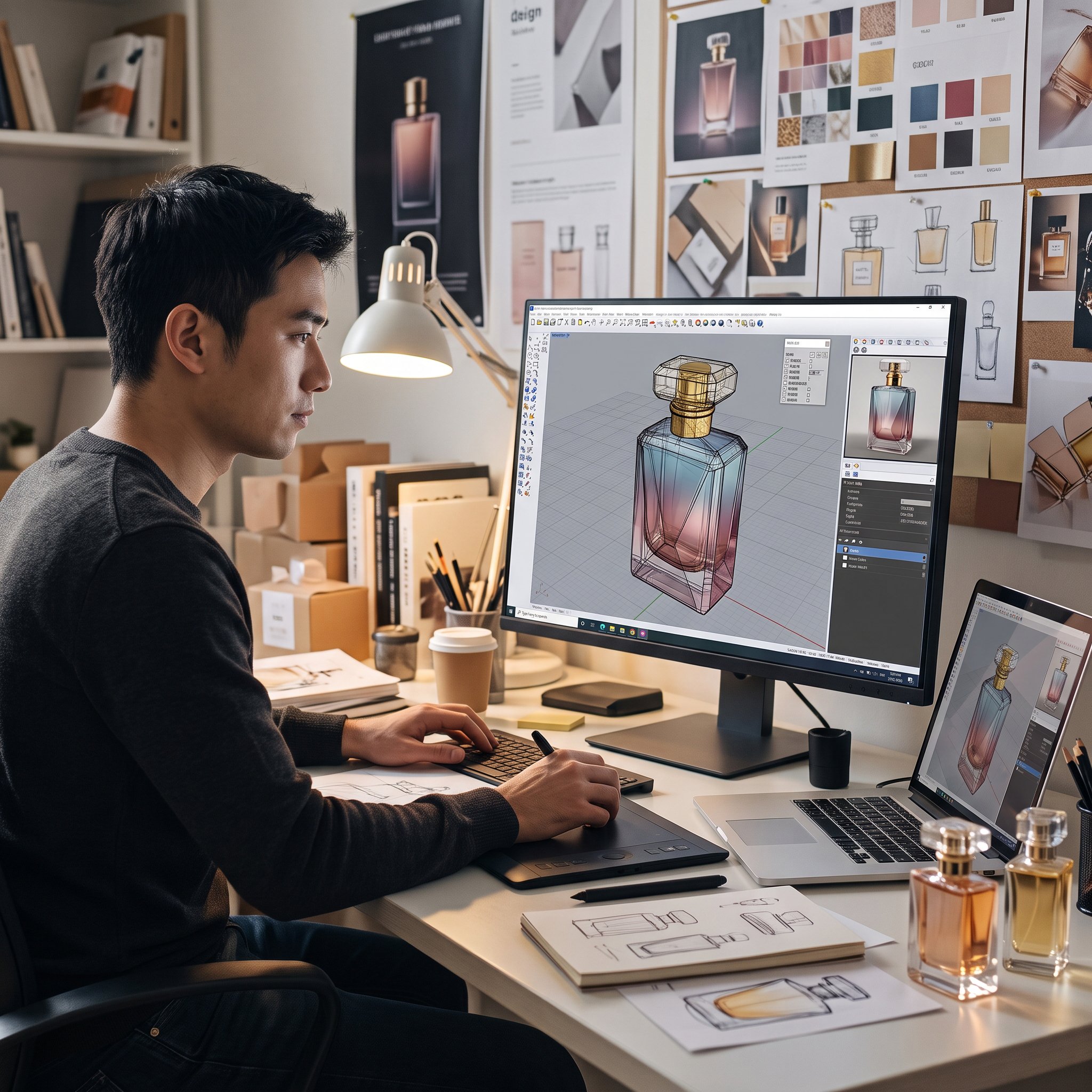 Perfume bottle 3D modeling and design refinement