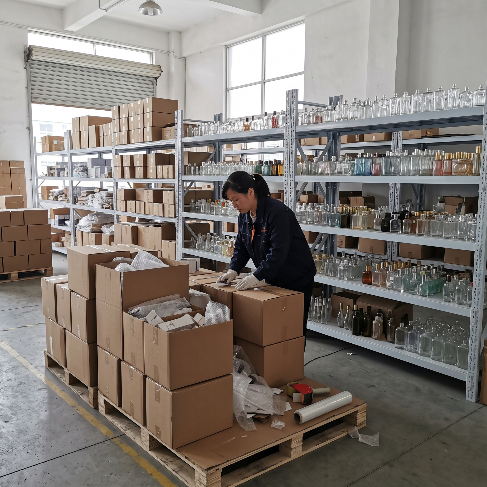 Glass bottle pilot production, packaging and final inspection