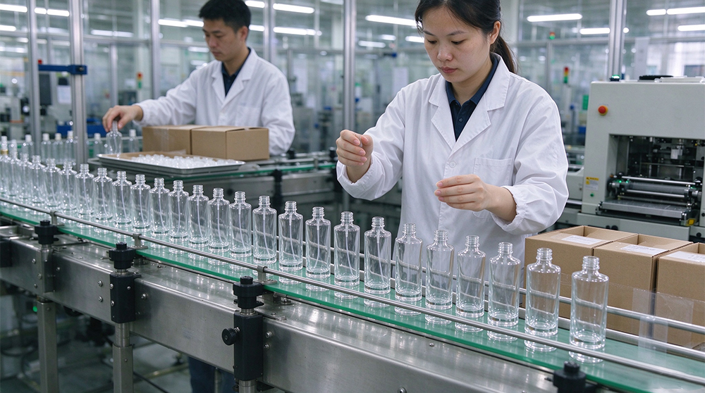 Glass bottle packaging and final production line